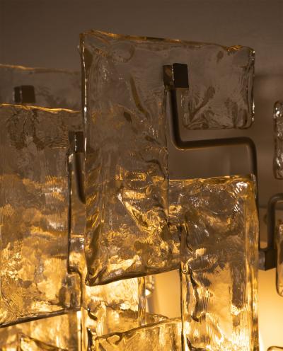 Carlo Nason Mid Century Wall Lamp by Carlo Nason Sculptural Lace Glass Italy 1970s