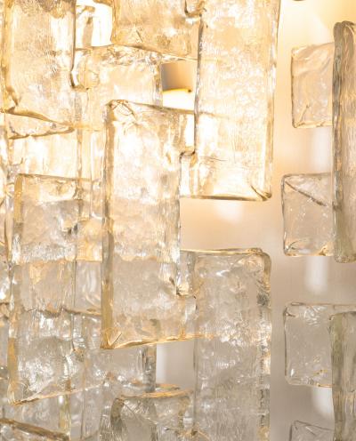 Carlo Nason Mid Century Wall Lamp by Carlo Nason Sculptural Lace Glass Italy 1970s