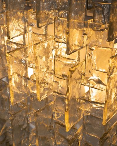 Carlo Nason Mid Century Wall Lamp by Carlo Nason Sculptural Lace Glass Italy 1970s