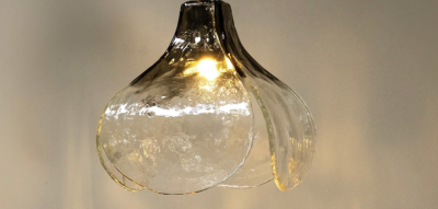 Carlo Nason Murano Glass Tulip Pendant Fixture by Carlo Nason for Mazzega 2 Available 