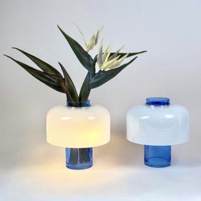 Carlo Nason Pair of Blu White LT226 Table Lamps by Carlo Nason for AV Mazzega