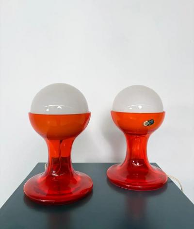 Carlo Nason Pair of LT216 Table Lamps by Carlo Nason for Mazzega 1960s