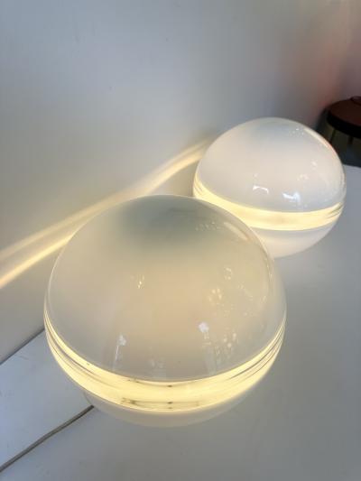 Carlo Nason Pair of Lamps LT230 Murano Glass by Carlo Nason for Mazzega Italy 1970s