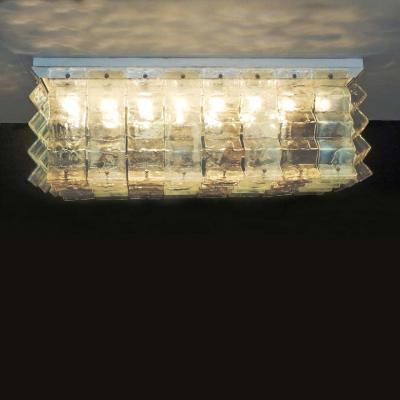 Carlo Nason Pair of Large Murano Glass Ceiling Lights by Carlo Nason for Mazzega 1970s