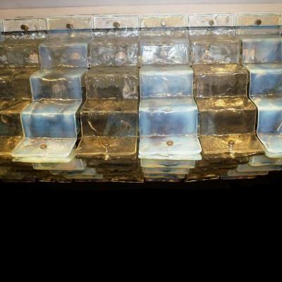 Carlo Nason Pair of Large Murano Glass Ceiling Lights by Carlo Nason for Mazzega 1970s