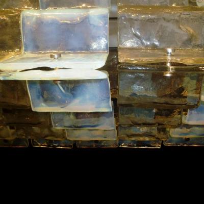 Carlo Nason Pair of Large Murano Glass Ceiling Lights by Carlo Nason for Mazzega 1970s