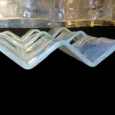 Carlo Nason Pair of Large Murano Glass Ceiling Lights by Carlo Nason for Mazzega 1970s