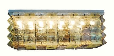 Carlo Nason Pair of Large Murano Glass Ceiling Lights by Carlo Nason for Mazzega 1970s