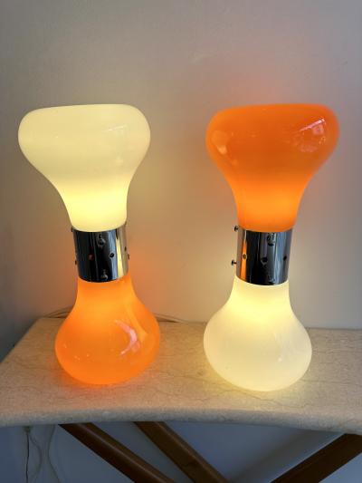 Carlo Nason Pair of Murano Glass Birillo Lamps by Carlo Nason for Mazzega Italy 1970s