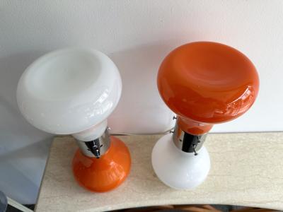 Carlo Nason Pair of Murano Glass Birillo Lamps by Carlo Nason for Mazzega Italy 1970s