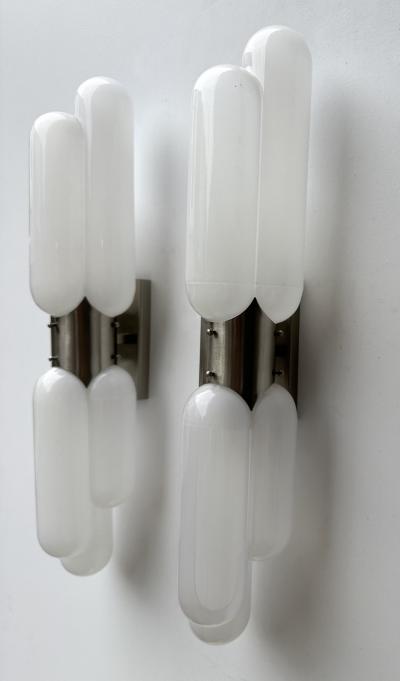 Carlo Nason Pair of Torpedo Murano Glass Sconces by Carlo Nason for Mazzega Italy 1970s