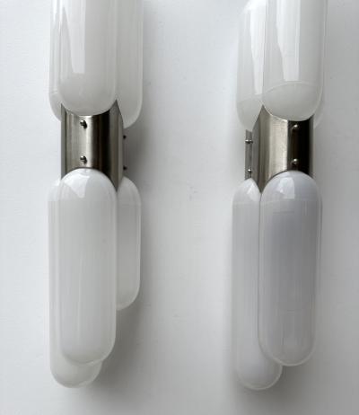 Carlo Nason Pair of Torpedo Murano Glass Sconces by Carlo Nason for Mazzega Italy 1970s