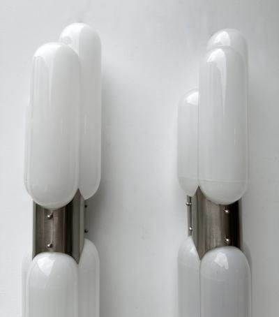 Carlo Nason Pair of Torpedo Murano Glass Sconces by Carlo Nason for Mazzega Italy 1970s