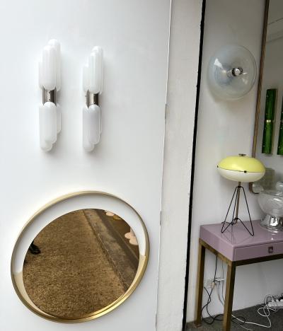 Carlo Nason Pair of Torpedo Murano Glass Sconces by Carlo Nason for Mazzega Italy 1970s