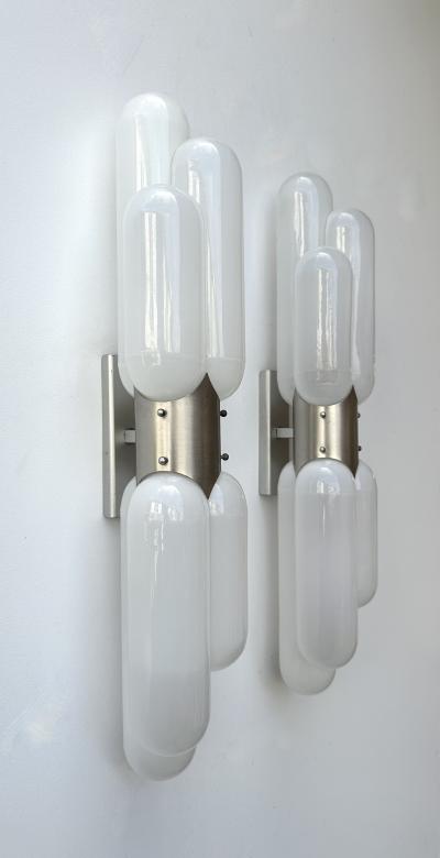 Carlo Nason Pair of Torpedo Murano Glass Sconces by Carlo Nason for Mazzega Italy 1970s