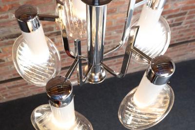 Carlo Nason Pair of Vintage Italian Headlight Chandeliers by Carlo Nason for Mazzega