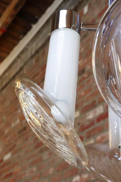 Carlo Nason Pair of Vintage Italian Headlight Chandeliers by Carlo Nason for Mazzega