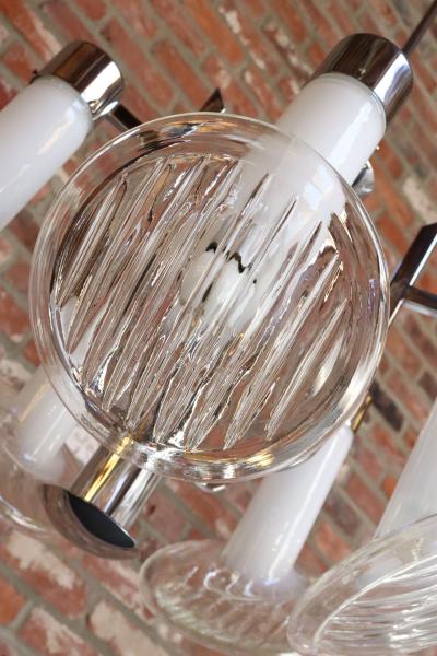 Carlo Nason Pair of Vintage Italian Headlight Chandeliers by Carlo Nason for Mazzega