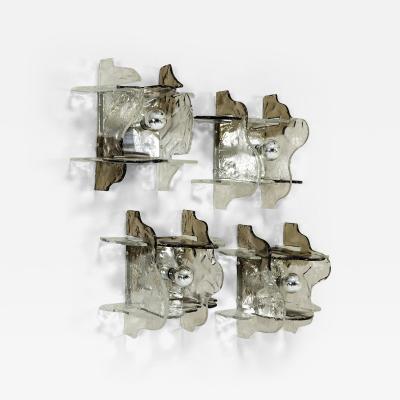 Carlo Nason Set of Four LP 263 Wall Appliques or Ceiling Lamps by Carlo Nason for Mazzega