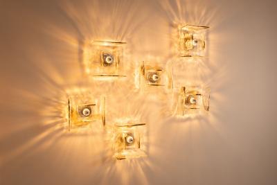 Carlo Nason Set of Six LP257 Wall Lamps by Carlo Nason for Mazzega Italy 1970s