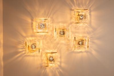 Carlo Nason Set of Six LP257 Wall Lamps by Carlo Nason for Mazzega Italy 1970s