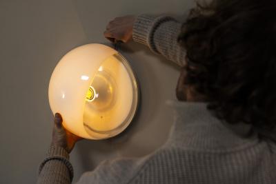 Carlo Nason Set of Three Carlo Nason LP 245 244 Wall Lamps Italy 1970s