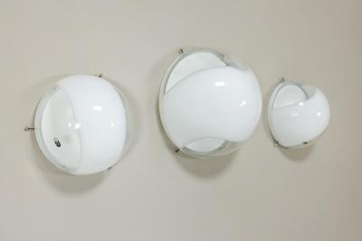 Carlo Nason Set of Three Carlo Nason LP 245 244 Wall Lamps Italy 1970s