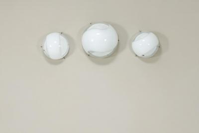 Carlo Nason Set of Three Carlo Nason LP 245 244 Wall Lamps Italy 1970s