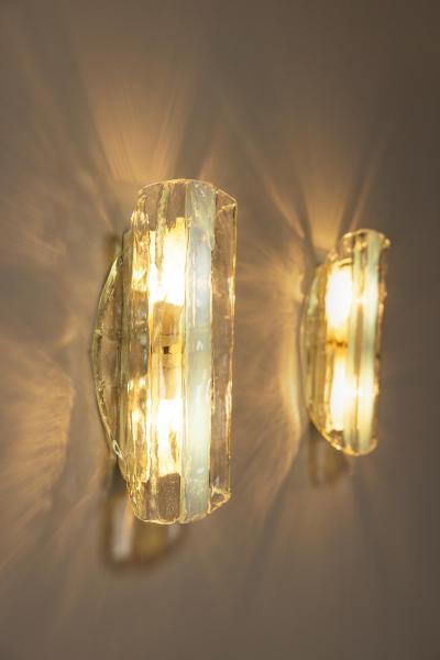 Carlo Nason Set of Two Carlo Nason Opalescent Wall Appliques in Murano Italy 1970s