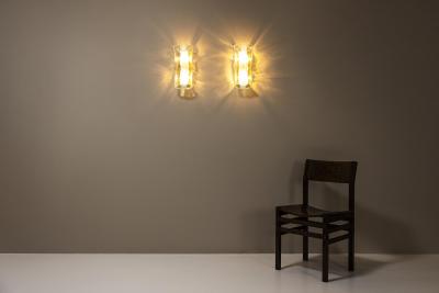 Carlo Nason Set of Two Carlo Nason Opalescent Wall Appliques in Murano Italy 1970s