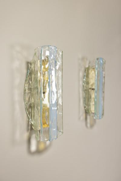 Carlo Nason Set of Two Carlo Nason Opalescent Wall Appliques in Murano Italy 1970s