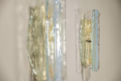 Carlo Nason Set of Two Carlo Nason Opalescent Wall Appliques in Murano Italy 1970s