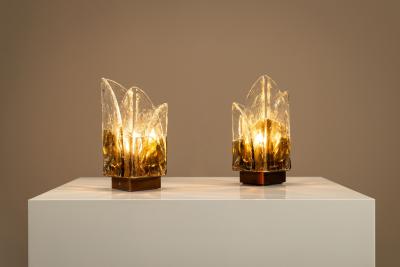 Carlo Nason Set of Two LT 372 Leaf Table Lamps by Carlo Nason Italy 1970s