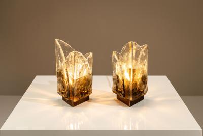 Carlo Nason Set of Two LT 372 Leaf Table Lamps by Carlo Nason Italy 1970s