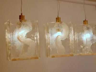 Carlo Nason Three Carlo Nason chandelier Italy c1960
