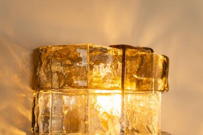Carlo Nason Three LP277 Wall Lamps by Carlo Nason in Tobacco and Crystal Glass for Mazzega