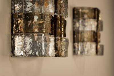 Carlo Nason Three LP277 Wall Lamps by Carlo Nason in Tobacco and Crystal Glass for Mazzega