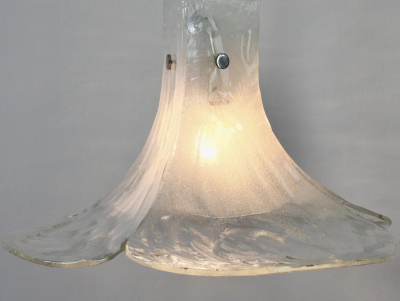 Carlo Nason White and Clear Murano Glass Pendant by Carlo Nason for Mazzega 2 Available 