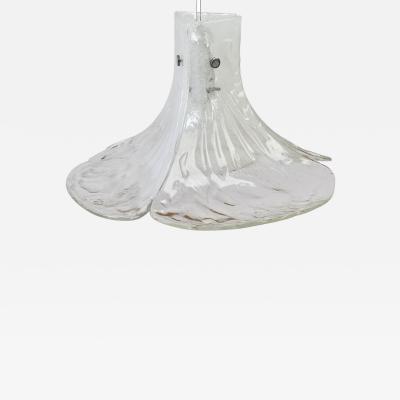 Carlo Nason White and Clear Murano Glass Pendant by Carlo Nason for Mazzega 2 Available 