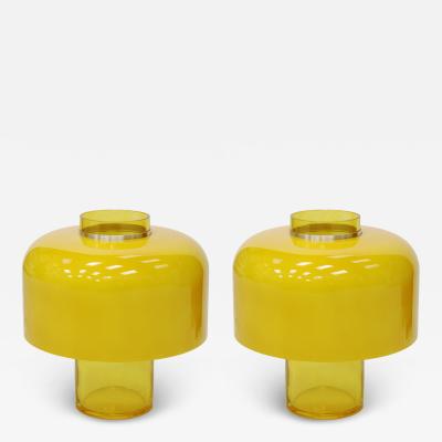 Carlo Nason Yellow Glass Rounded Table Lamp Mod Lt 226 Designed by Carlo Nason