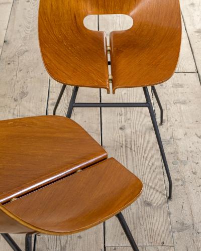 Carlo Ratti 20th Century Carlo Ratti Set of Four Wooden Chairs