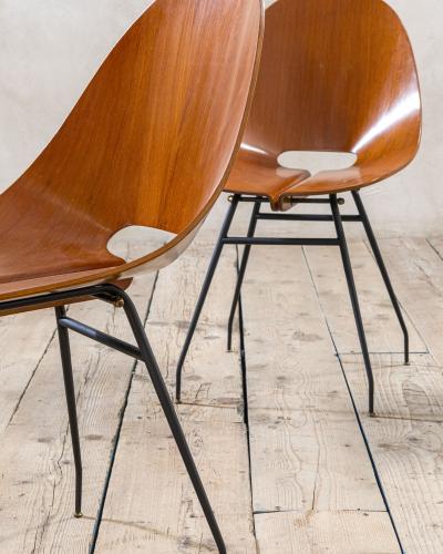 Carlo Ratti 20th Century Carlo Ratti Set of Four Wooden Chairs
