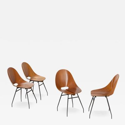 Carlo Ratti 20th Century Carlo Ratti Set of Four Wooden Chairs