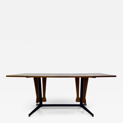 Carlo Ratti Carlo Ratti Dining Table in Wood and Metal Italy 1960s