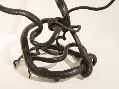Carlo Rizzarda Carlo Rizzarda Sculpture representing snakes in wrought iron circa 1900