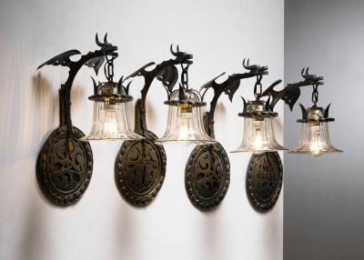 Carlo Rizzarda Set of 4 Carlo Rizzarda wall lamps