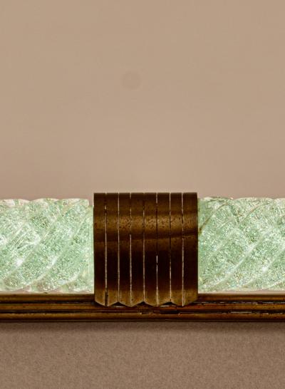Carlo Scarpa A Treccia Green Pulegoso Glass Picture Frame by Carlo Scarpa for Venini c 1938