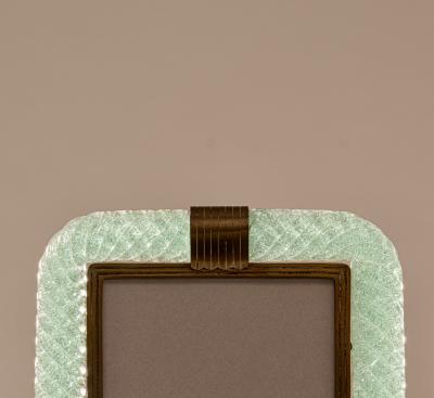 Carlo Scarpa A Treccia Green Pulegoso Glass Picture Frame by Carlo Scarpa for Venini c 1938