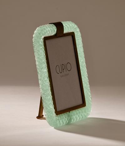 Carlo Scarpa A Treccia Green Pulegoso Glass Picture Frame by Carlo Scarpa for Venini c 1938