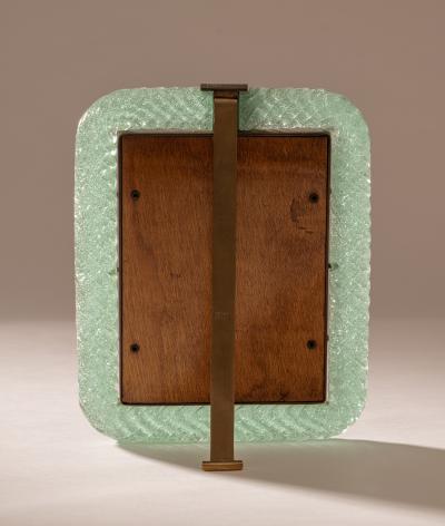 Carlo Scarpa A Treccia Green Pulegoso Glass Picture Frame by Carlo Scarpa for Venini c 1938